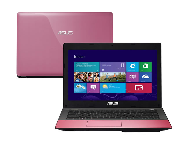 Notebook Asus VX078H com Intel Core i5 6GB 1TB LED 14 Rosa Windows 8